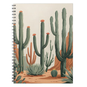 Jardin de cactus du désert Cahier en spirale sud