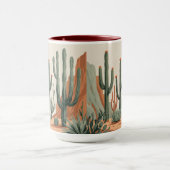 Jardin de cactus du désert | Mug à café sud-ouest (Centre)