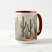 Jardin de cactus du désert | Mug à café sud-ouest (Devant droit)