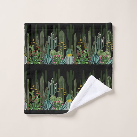 Jardin de cactus la nuit (Gant de toilette)