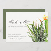 JARDIN DE CACTUS MODERNE AQUARELLE MERCI (Devant / Derrière)