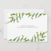 Jardin de campagne verdure Mariage Merci (Dos)