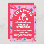 Jardin de champignons magiques Invitation d'annive (Devant / Derrière)