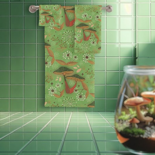 Jardin de champignons vert