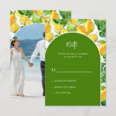 Jardin de citron aquarelle moderne jaune Rsvp (Devant / Derrière)