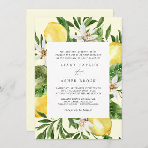 Jardin de citron moderne   Faire-part de mariage j