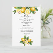 Jardin de citron moderne | Invitation baby shower (Debout devant)