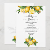 Jardin de citron moderne | Invitation baby shower (Devant / Derrière)