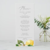 Jardin de citron moderne | Menu Dîner Mariage gris (Debout devant)