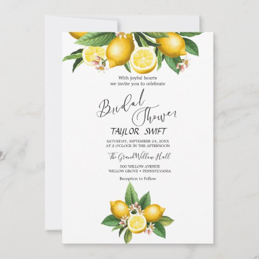 Jardin de Citrons Moderne | Invitation à une Fête (Devant)
