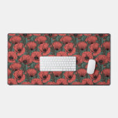 Jardin de coquelicot dans le corail, brun et vert (Clavier et souris)