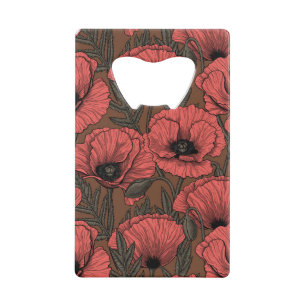 Jardin de coquelicot dans le corail et brun