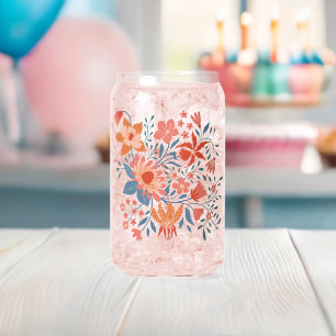 Jardin de corail et de sarcelle sur fond beige dou
