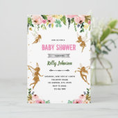Jardin de fée thème baby shower invitation (Debout devant)