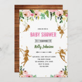 Jardin de fée thème baby shower invitation (Devant / Derrière)