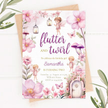 Jardin de fées Invitation d'anniversaire, Forêt en
