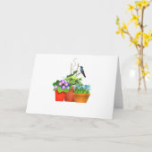 Jardin de fleurs avec carte intérieure vierge et c (Fleur jaune)