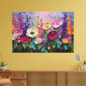 Jardin de fleurs coloré Art mural abstrait (Insitu(Salon))