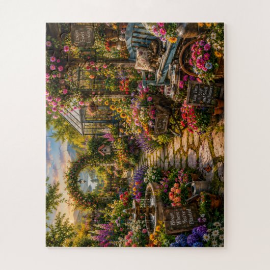 Jardin de fleurs coloré - Puzzle (Vertical)