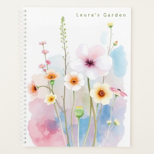 Jardin de fleurs d'aquarelle personnalisée (Devant)