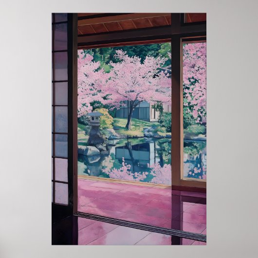 Jardin de fleurs de cerisier Impression d'art Mais (Devant)