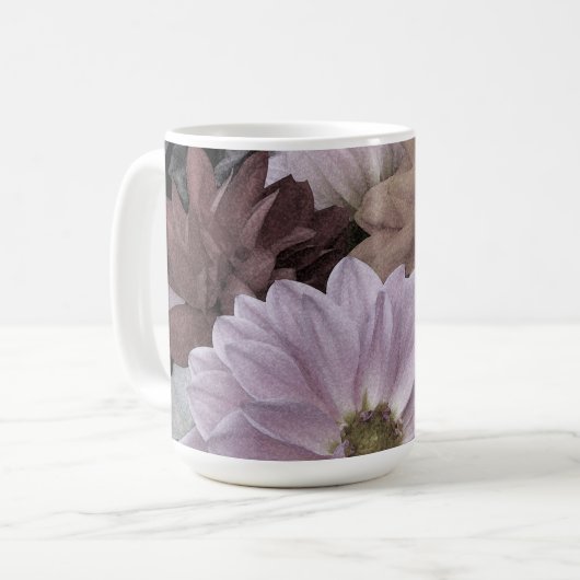 Jardin de fleurs de Dahlia Mug Abstrait floral (Devant gauche)