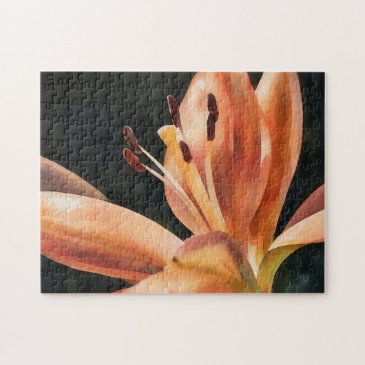 Jardin de fleurs de lys orange Nature Art Puzzle (Horizontal)