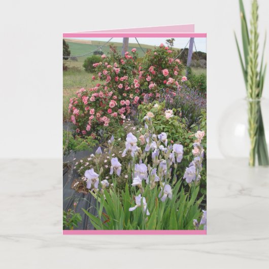 Jardin de fleurs de rose carte florale iris (Devant)
