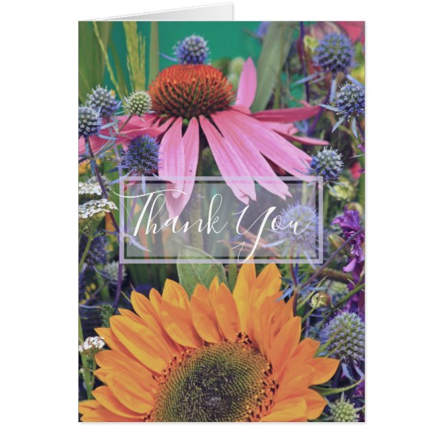 Jardin de fleurs d'été coloré Merci (Devant)
