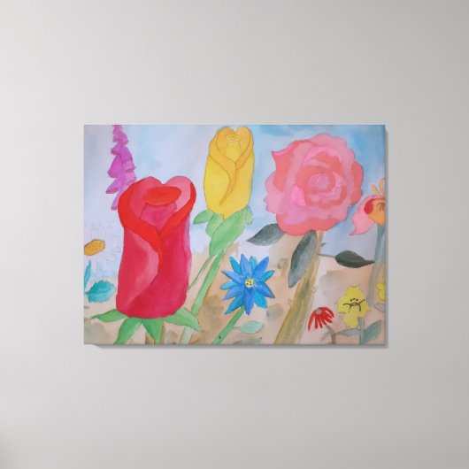 Jardin de fleurs d'été toile étirée Imprimer (Recto)