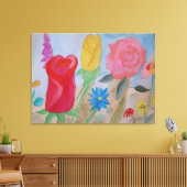 Jardin de fleurs d'été toile étirée Imprimer (Insitu(Salon))