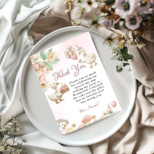 Jardin de fleurs d'oie soie Carte de remerciements