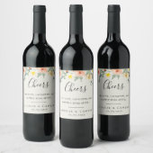 Jardin De Fleurs Étiquette De Vins Personnalisé (Bouteilles)