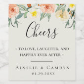 Jardin De Fleurs Étiquette De Vins Personnalisé (Étiquettes simples)