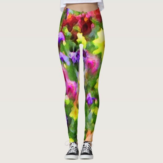 Jardin de fleurs Jardin Floral Abstrait Leggings M (Devant)