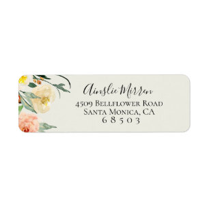 Jardin De Fleurs Retourner Étiquettes D'Adresse