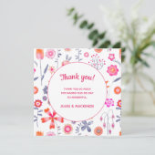 Jardin de fleurs roses moderne Boho Carte de remer (Debout devant)