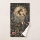 Jardin de fleurs sauvages Boho Céleste Soleil Lune (Serviette à main)