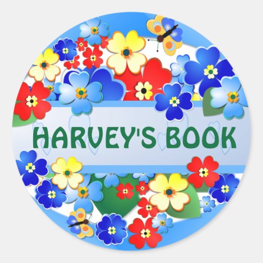 Jardin de fleurs ~ Sticker de nom (Devant)