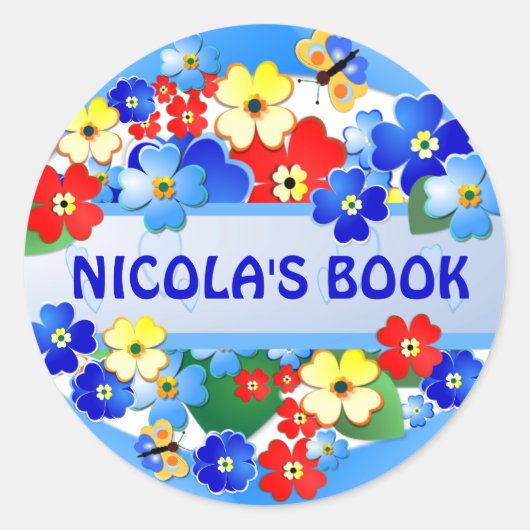 Jardin de fleurs ~ Sticker de nom (Devant)