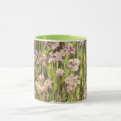 Jardin de fleurs violettes Floral Art Mug Cup (Centre)