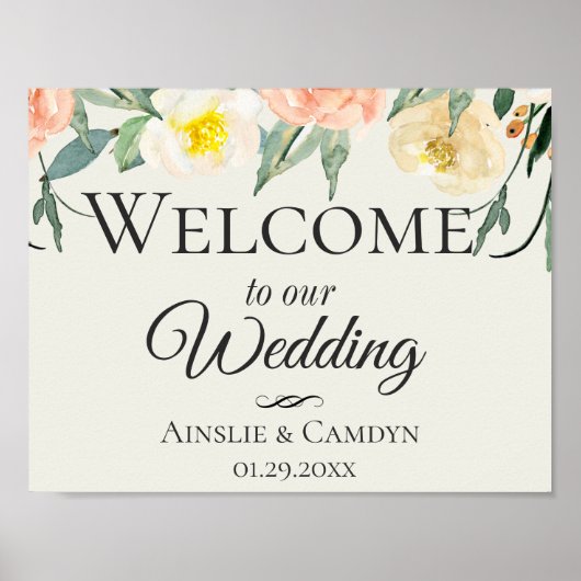 Jardin De Fleurs Wedding Welcome Poster (Voorkant)