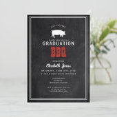 Jardin de graduation rustique BBQ Party Invitation (Debout devant)