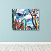 Jardin de lapin Vitrail sur toile enveloppée (Insitu (Plancher de Bois))