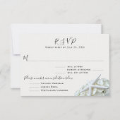 Jardin de mer Menu Invité Entrées Carte RSVP (Devant)