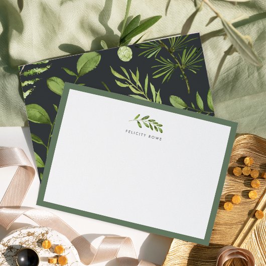 Jardin de minuit | Carte à plat pour papeterie