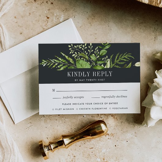 Jardin de minuit | Carte RSVP de choix de repas