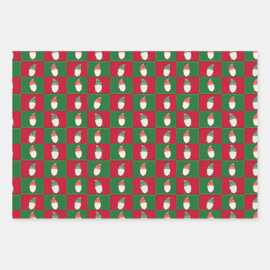 Jardin de Noël Gnome Elf Wrapper Papier (Devant)