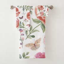 Jardin de papillons botanique aquarelle florale