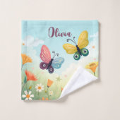 Jardin de papillons pastel fantaisiste (Gant de toilette)